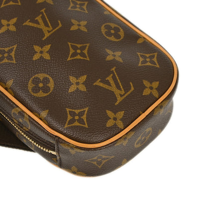 Louis Vuitton Pochette Gange Monogram Canvas, BROWN, CANVAS, Clutche & pouche