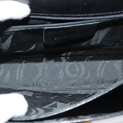 Salvatore Ferragamo Gancini Convertible Top Handle Bag Leather, BLACK, LEATHER, Handbag