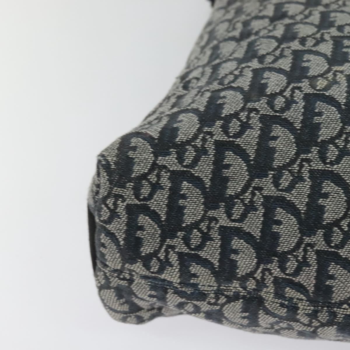 Christian Dior Vintage Zip Shoulder Bag Diorissimo Canvas, NAVY, CANVAS, Shoulder bag