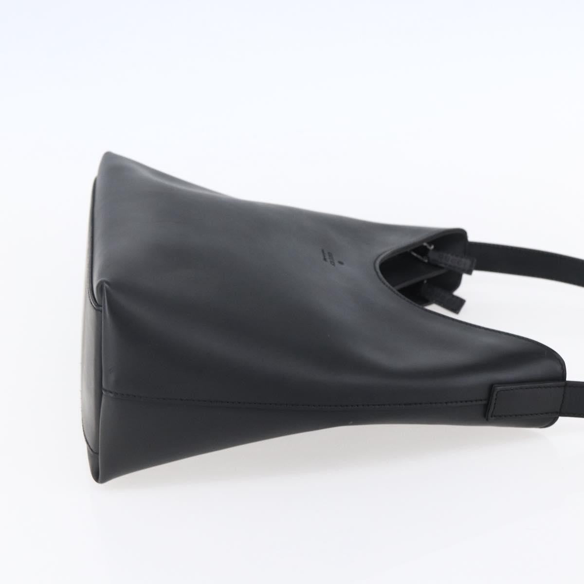 Gucci Metal Handle Hobo Leather, BLACK, LEATHER, Shoulder bag