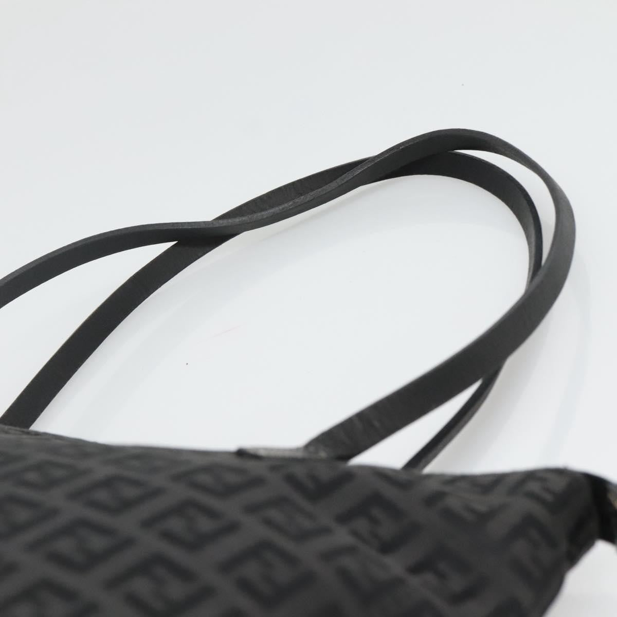 Fendi Roll Tote Zucchino Canvas, BLACK, CANVAS, Tote bag