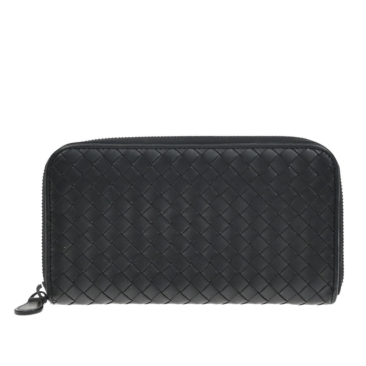 Bottega Veneta Intrecciato Long Zip  Wallet Leather, BLACK, LEATHER, Wallets