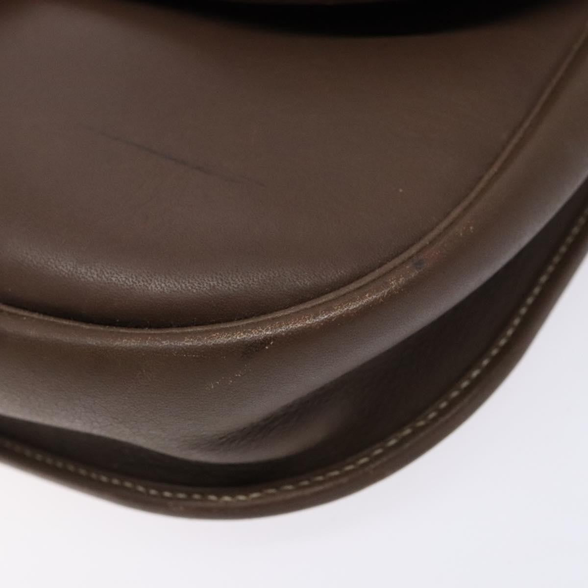 Christian Dior Vintage CD Flap Shoulder Bag Leather, BROWN, LEATHER, Shoulder bag