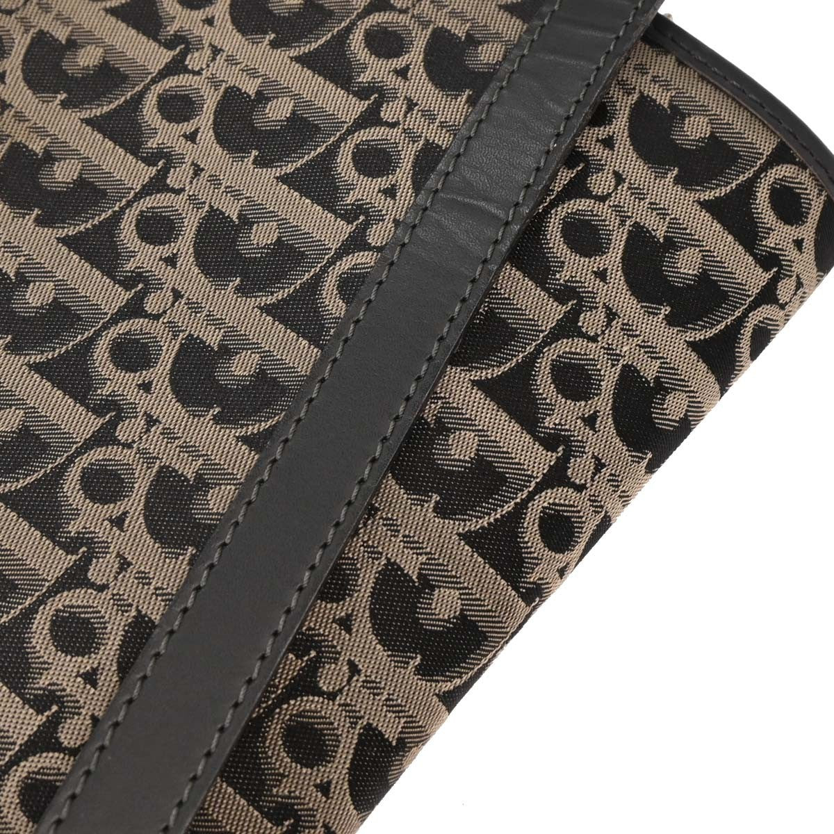 Christian Dior Vintage Trotter Flap Shoulder Bag Diorissimo Canvas, BLACK, CANVAS, Shoulder bag