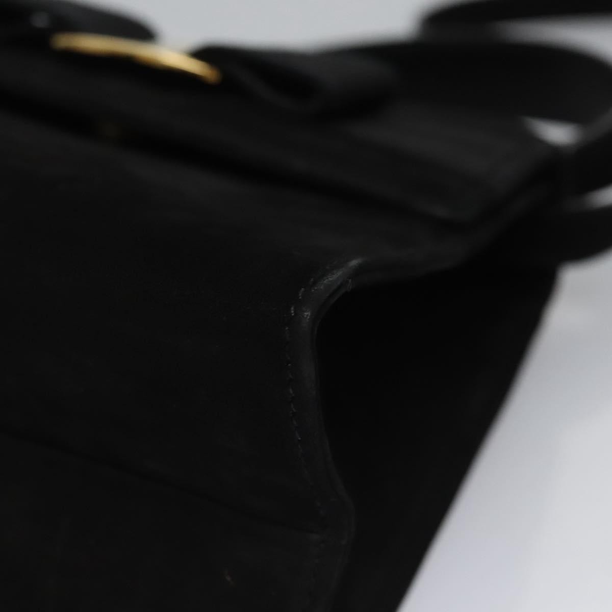 Salvatore Ferragamo Vintage Vara Bow Top Handle Bag Suede, BLACK, SUEDE, Handbag
