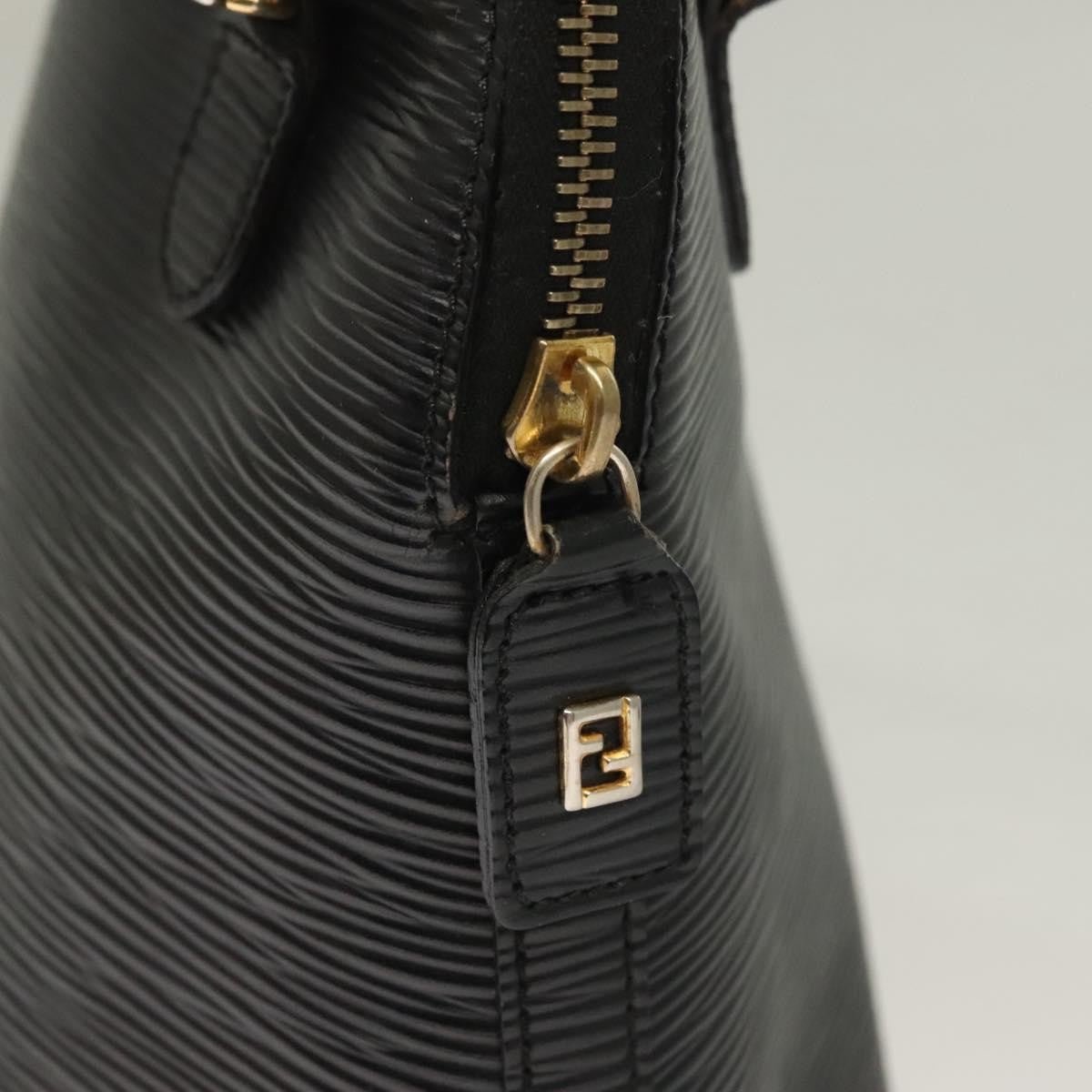 Fendi Vintage Top Handle Dome Bag Leather, BLACK, LEATHER, Handbag