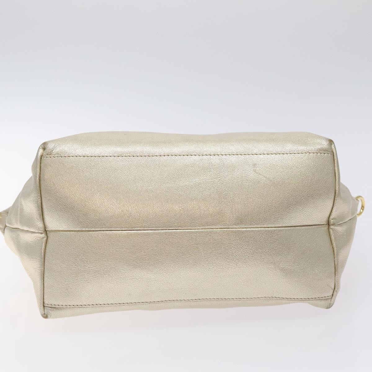 Salvatore Ferragamo Vintage Zip Tote Leather, GOLD, LEATHER, Tote bag