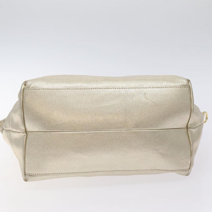 Salvatore Ferragamo Vintage Zip Tote Leather, GOLD, LEATHER, Tote bag