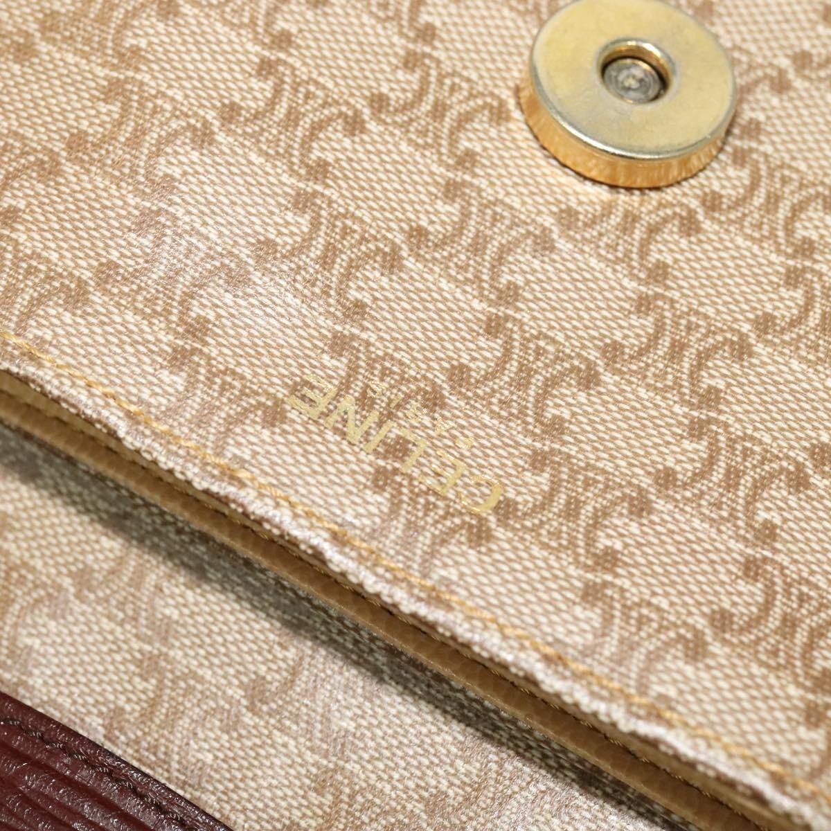 Celine Macadam Shoulder Bag PVC Leather, BEIGE, CANVAS, Shoulder bag