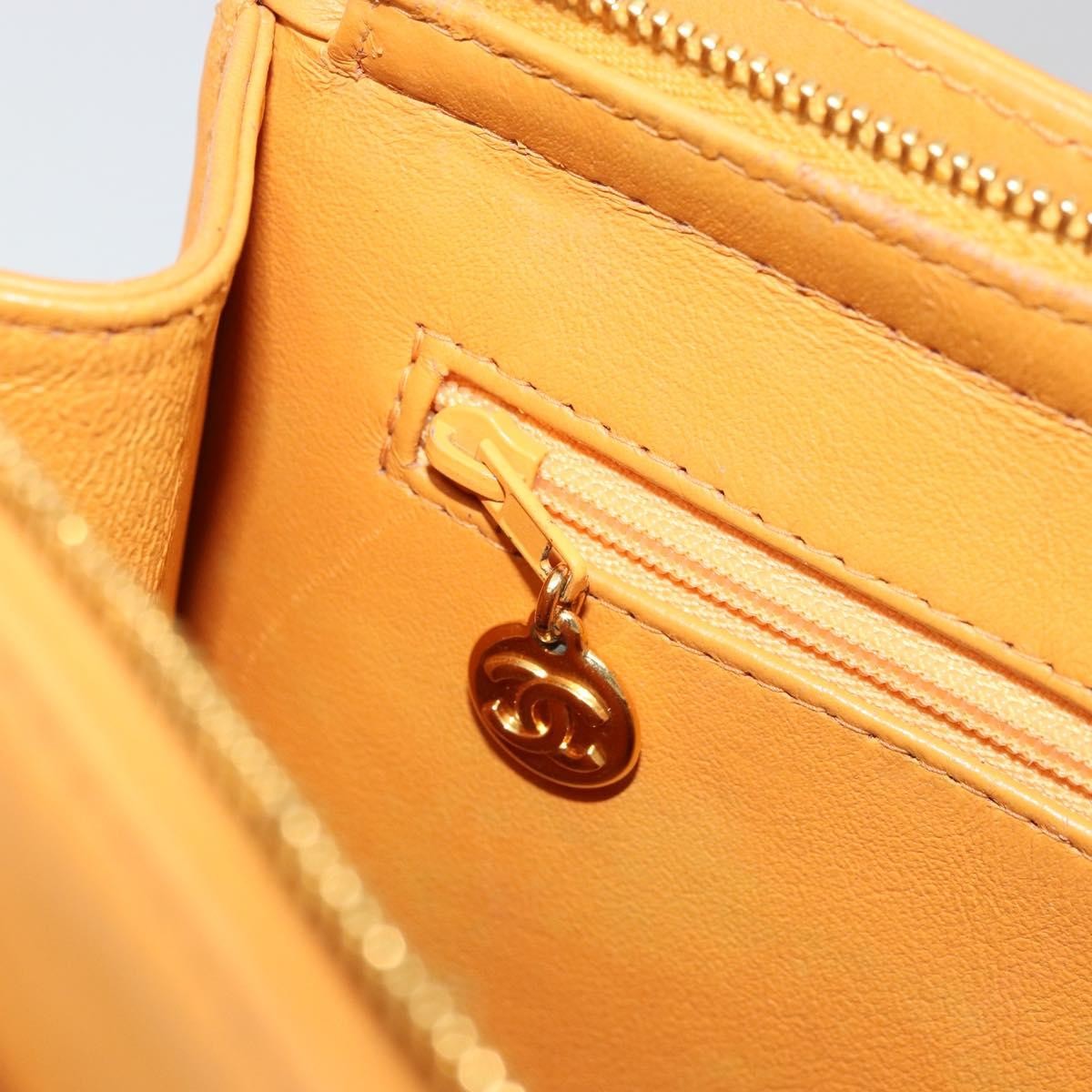 Chanel Vintage Logo Tote Leather, Camel, Leather, Tote Bag