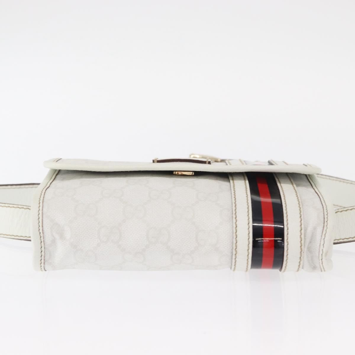 Gucci Sherry Line Waist Bag GG Canvas, WHITE, CANVAS, Shoulder bag