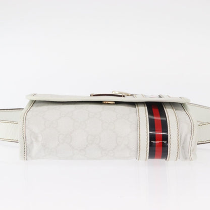 Gucci Sherry Line Waist Bag GG Canvas, WHITE, CANVAS, Shoulder bag