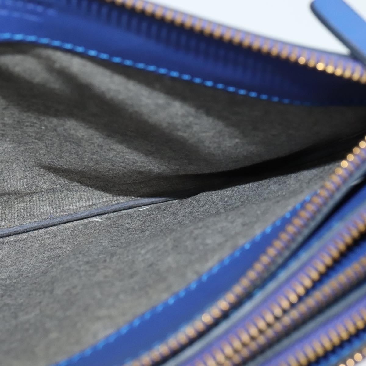 Celine Trio Crossbody Bag Leather, BLUE, LEATHER, Shoulder bag