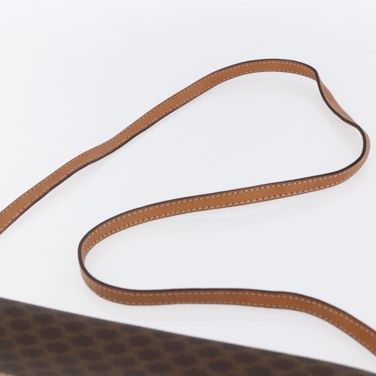 Celine Vintage Macadam Shoulder Bag Canvas and Leather, BROWN, PVC, Shoulder bag