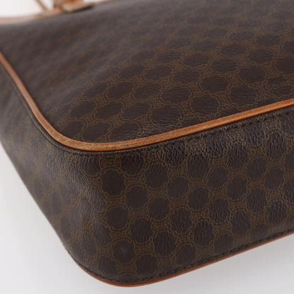 Celine Vintage Macadam Handbag Canvas and Leather, BROWN, CANVAS, Handbag