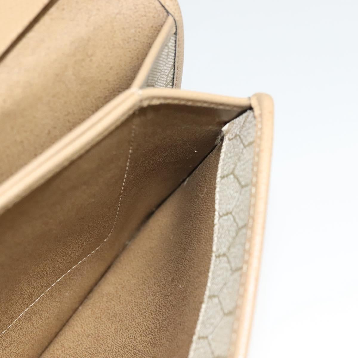 Christian Dior Vintage Honeycomb chain Canvas, BEIGE, LEATHER, Shoulder bag