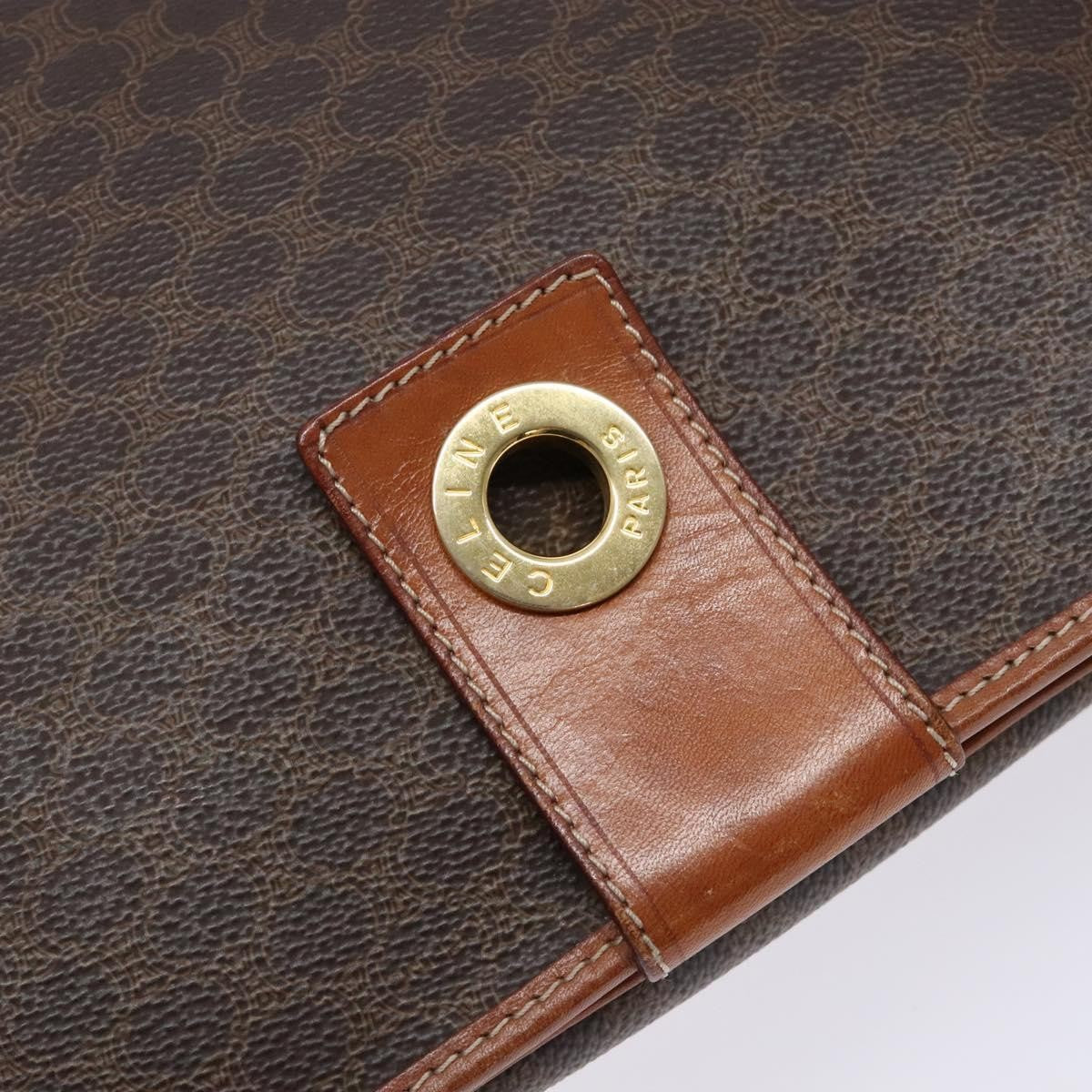 Celine Macadam Shoulder Bag PVC Leather, BROWN, CANVAS, Shoulder bag