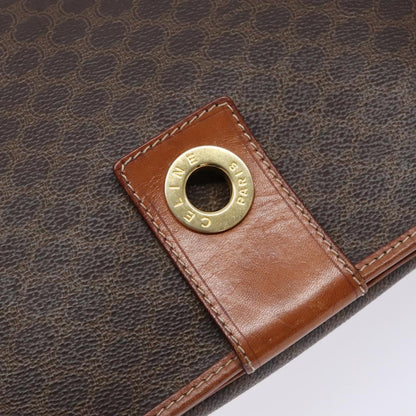 Celine Macadam Shoulder Bag PVC Leather, BROWN, CANVAS, Shoulder bag