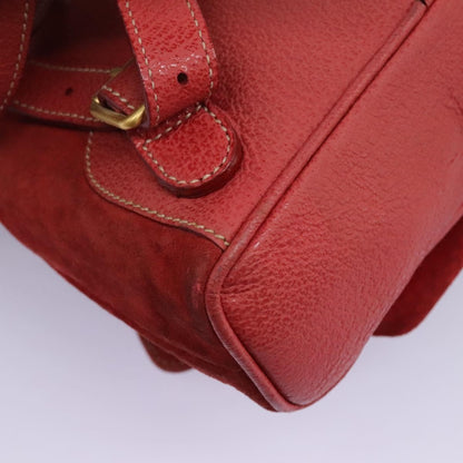 Gucci Vintage Bamboo Backpack Suede, RED, SUEDE, Backpack