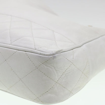 Chanel Vintage Shopping Tote Lambskin, WHITE, LEATHER, Shoulder bag