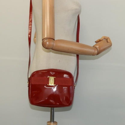 Salvatore Ferragamo Vala Shoulder Bag Patent Leather, RED, PATENT_LEATHER, Shoulder bag
