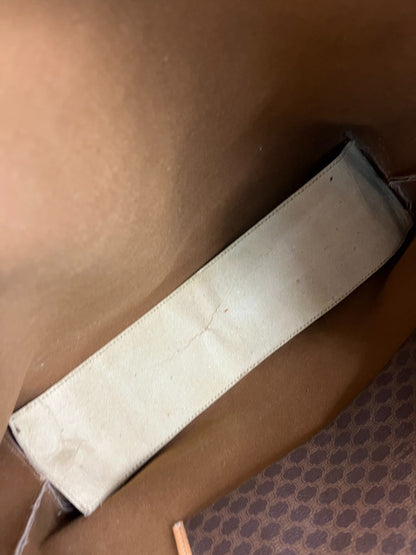 Celine Vintage Macadam Tote bag Canvas and Leather, BROWN, CANVAS, Tote bag