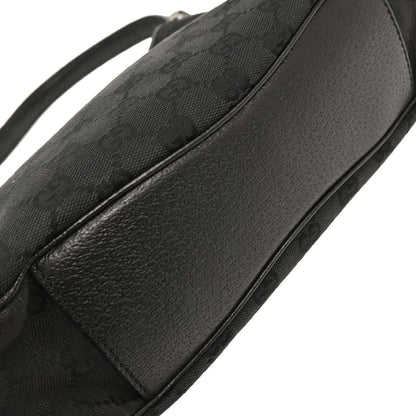 Gucci Vintage Curved Hobo GG Canvas with Leather, BLACK, CANVAS, Shoulder bag