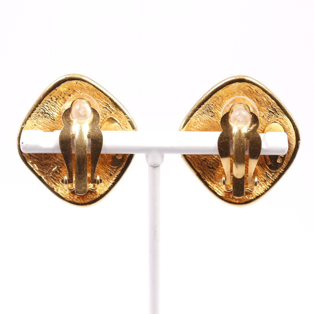 Chanel CC Rhombus Clip-On Earrings Metal, GOLD, GOLD_PLATED, Earrings