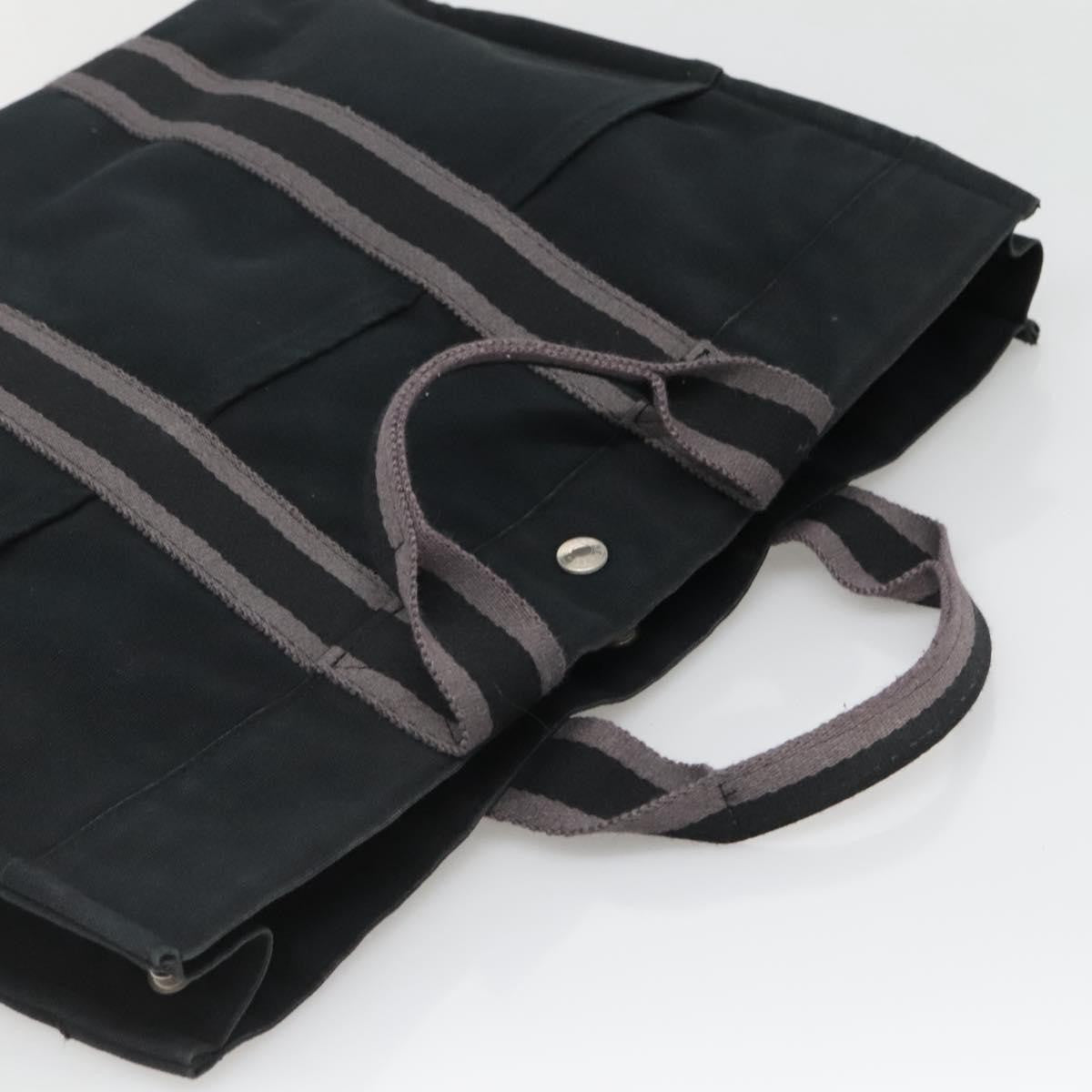 Hermes Fourre Tout Tote Canvas, BLACK, CANVAS, Tote bag