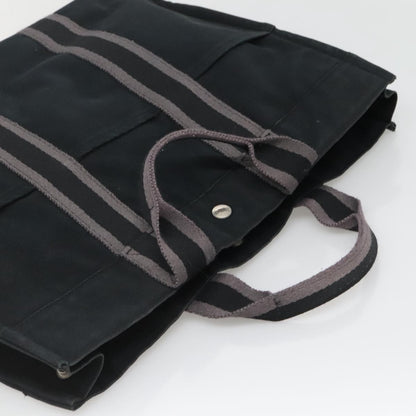 Hermes Fourre Tout Tote Canvas, BLACK, CANVAS, Tote bag