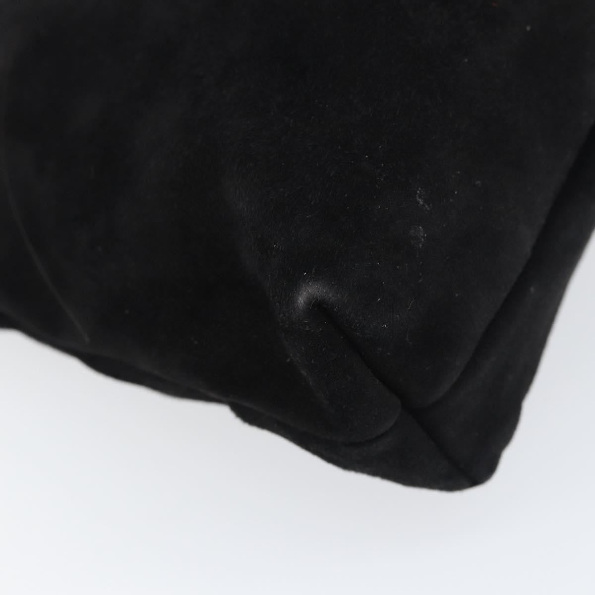 Salvatore Ferragamo Vala Shoulder Bag Suede, BLACK, SUEDE, Shoulder bag