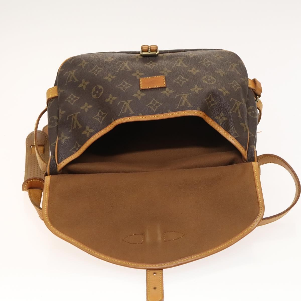 Louis Vuitton Saumur Handbag Monogram Canvas, BROWN, CANVAS, Shoulder bag