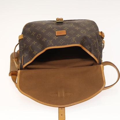 Louis Vuitton Saumur Handbag Monogram Canvas, BROWN, CANVAS, Shoulder bag