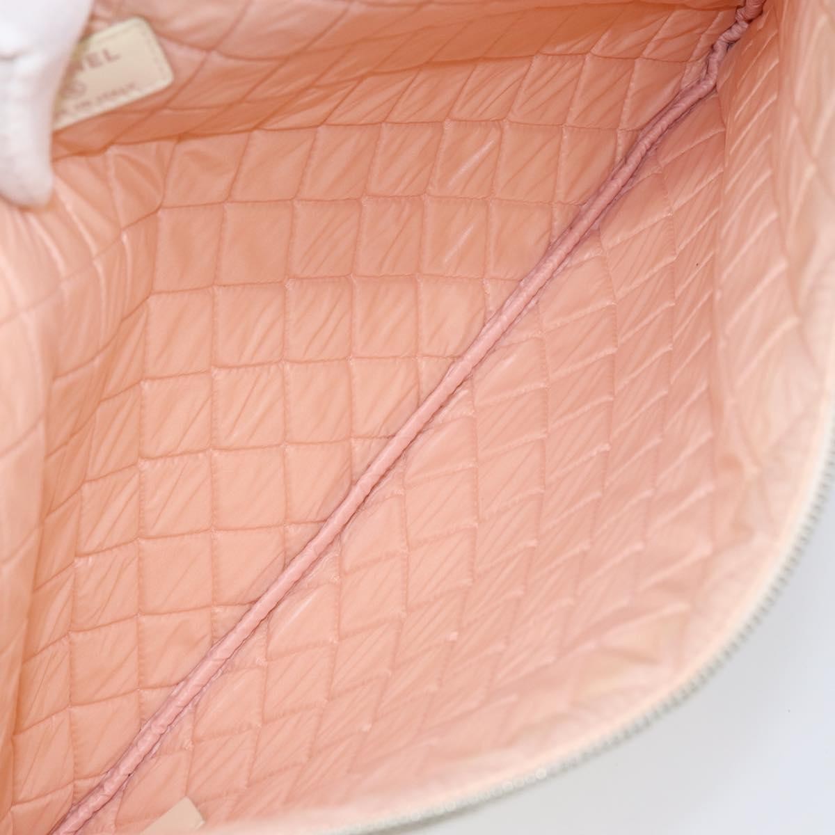 Chanel Coco Cuba Pouch Printed Quilted Canvas, WHITE, CANVAS, Clutche & pouche