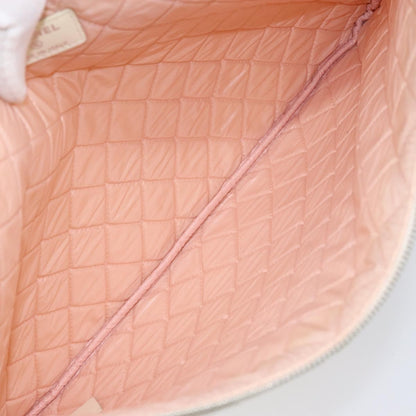 Chanel Coco Cuba Pouch Printed Quilted Canvas, WHITE, CANVAS, Clutche & pouche