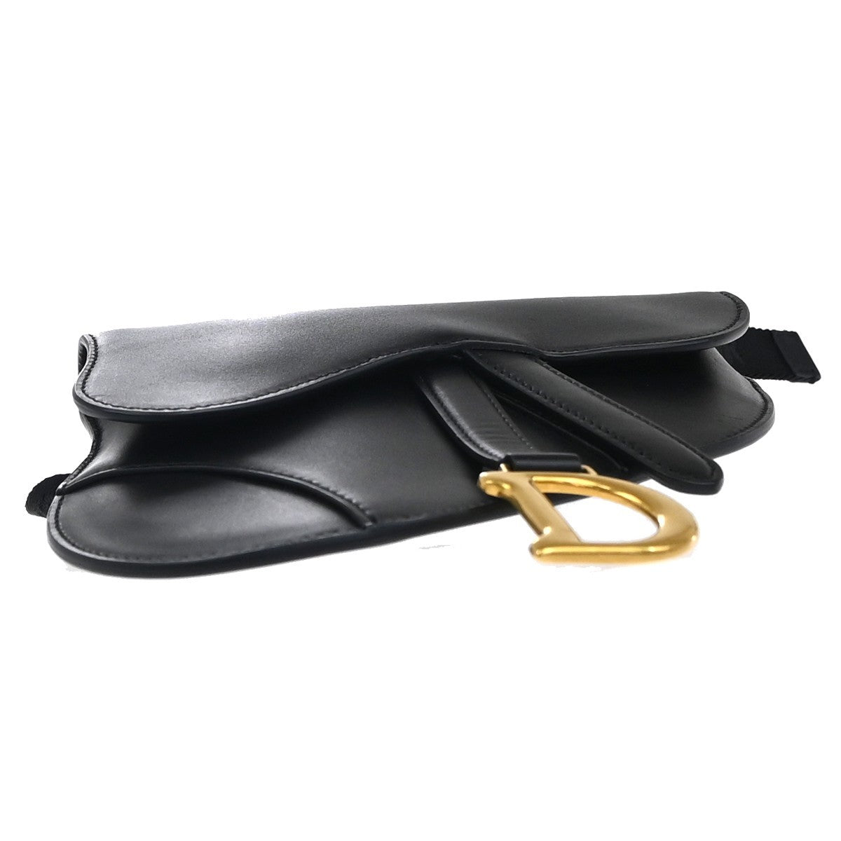 Christian Dior Saddle Belt Bag Leather, BLACK, LEATHER, Clutche & pouche