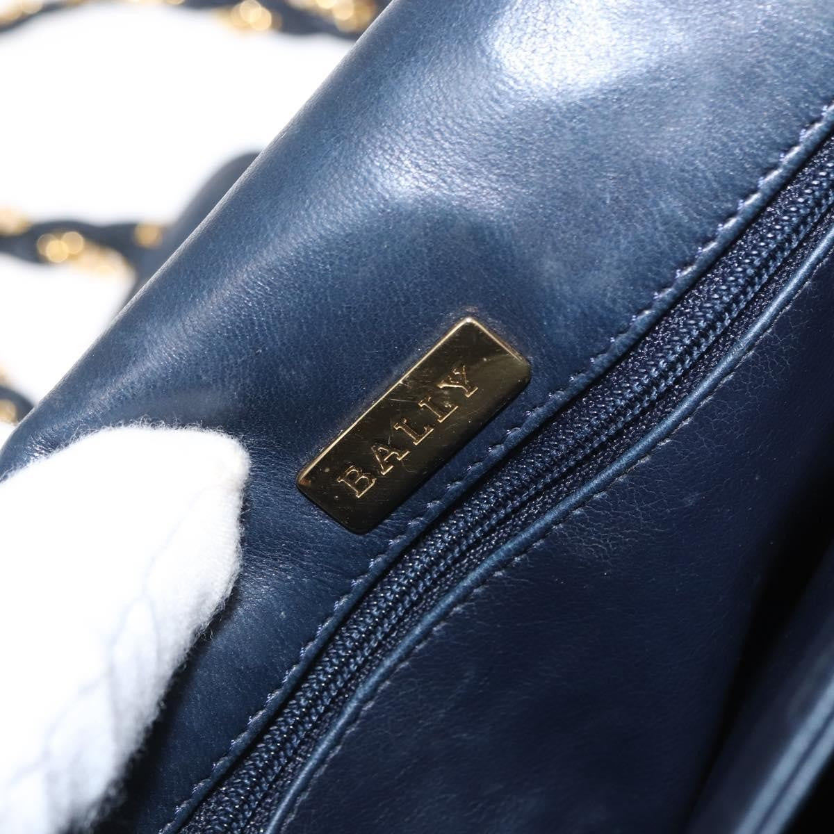 Bally Vintage Shoulder Bag Leather, NAVY, LEATHER, Shoulder bag