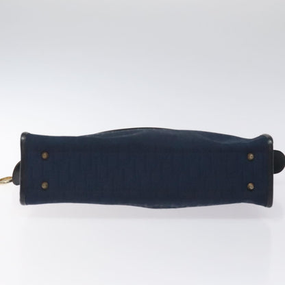 Christian Dior Vintage Trotter Handbag Canvas, NAVY, CANVAS, Handbag