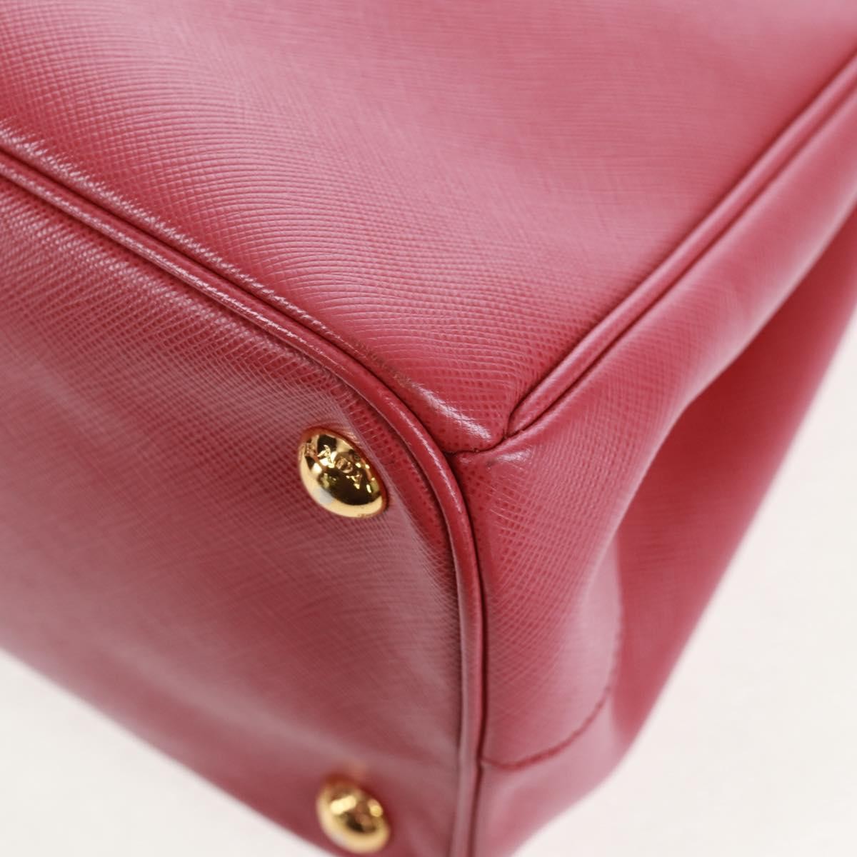 Prada Double Zip Lux Tote Saffiano Leather, Pink, Leather, Handbag