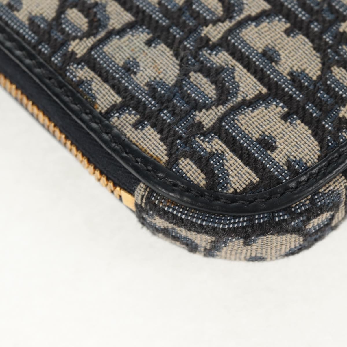 Christian Dior 30 Montaigne Phone Holder on Chain Oblique Canvas, NAVY, CANVAS, Clutche & pouche