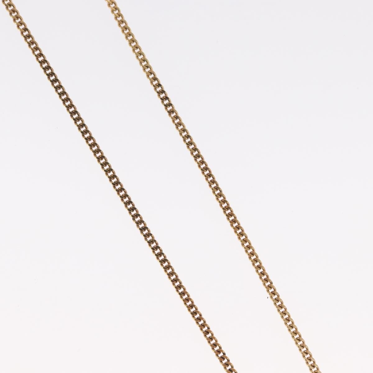 Christian Dior Vintage Logo Round Pendant Necklace Metal and Crystals, GOLD, METAL, Necklace