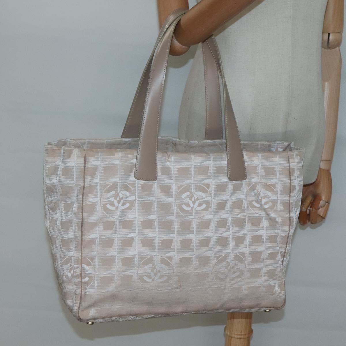 Chanel Travel Line Tote Nylon, BEIGE, NYLON, Tote bag