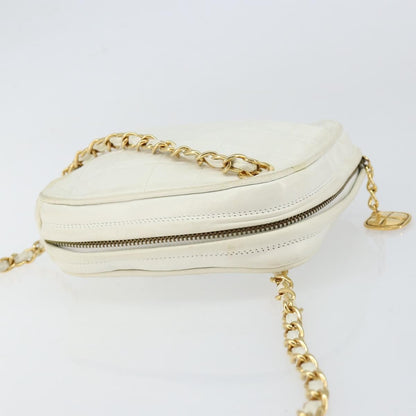 Chanel Vintage Diamond Tassel Crossbody Quilted Lambskin, WHITE, LEATHER, Clutche & pouche