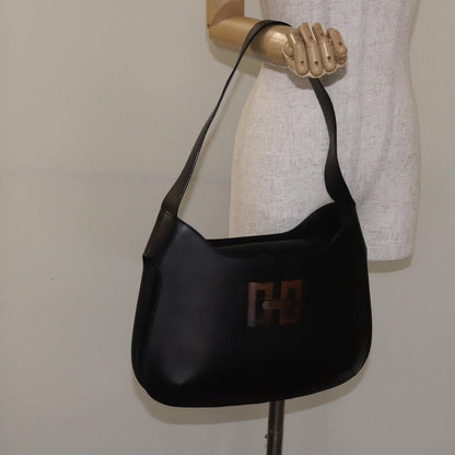 Salvatore Ferragamo Vintage Shoulder Bag Leather, BLACK, LEATHER, Shoulder bag