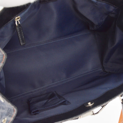 Christian Dior Flight Tote Diorissimo Denim, NAVY, CANVAS, Tote bag