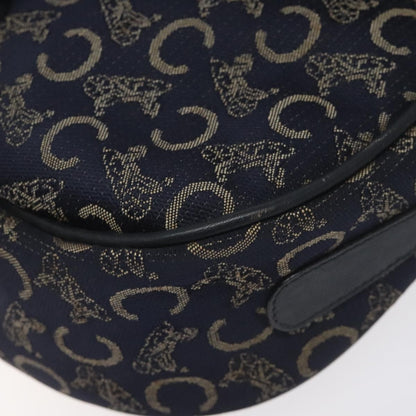 Celine C Sulky Shoulder bag Canvas and Leather, NAVY, CANVAS, Shoulder bag