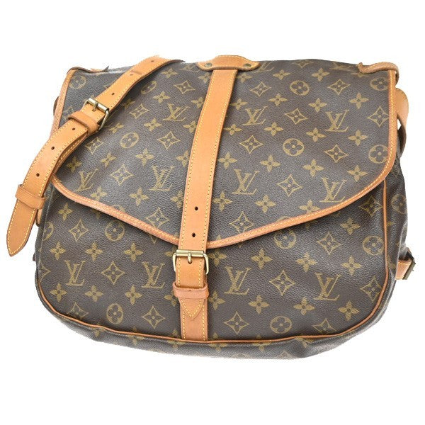 Louis Vuitton Saumur Handbag Monogram Canvas, Brown, Canvas, Shoulder Bag