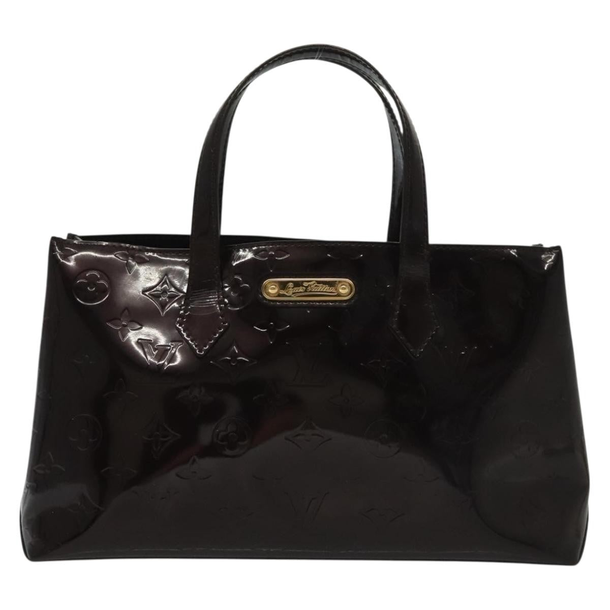 Louis Vuitton Wilshire Handbag Monogram Vernis, PURPLE, PATENT_LEATHER, Handbag