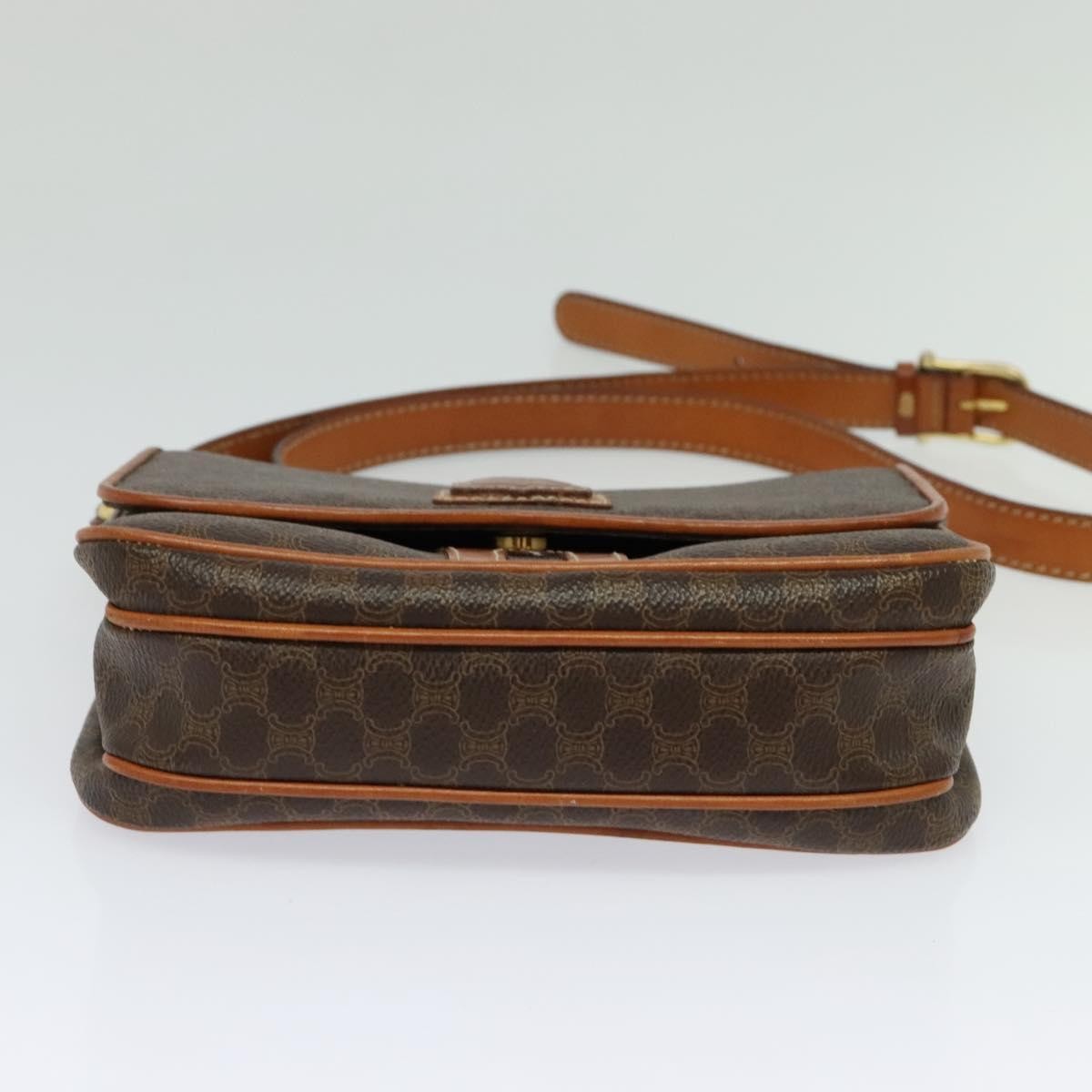 Celine Macadam Shoulder Bag PVC Leather, BROWN, CANVAS, Shoulder bag