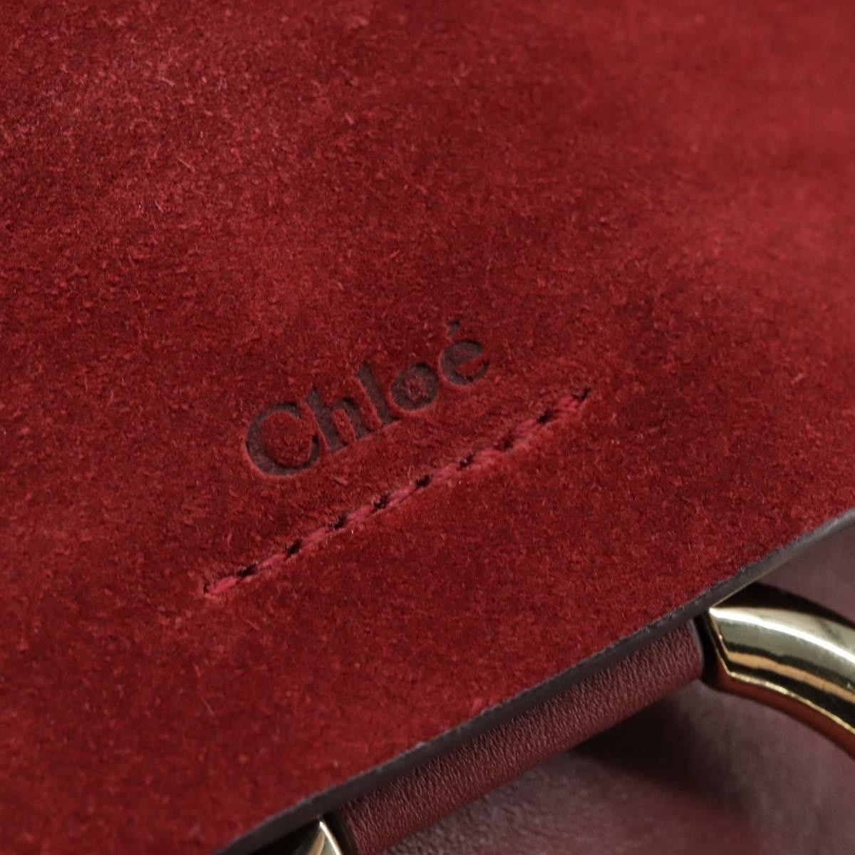 Chloe Faye Shoulder Bag Leather and Suede, RED, SUEDE, Shoulder bag